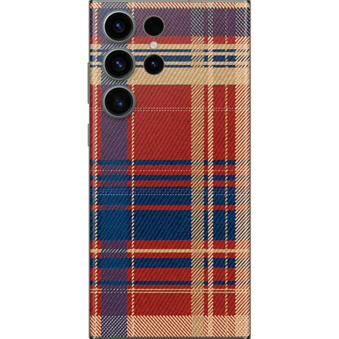 Red and Blue Plaid Galaxy Skins